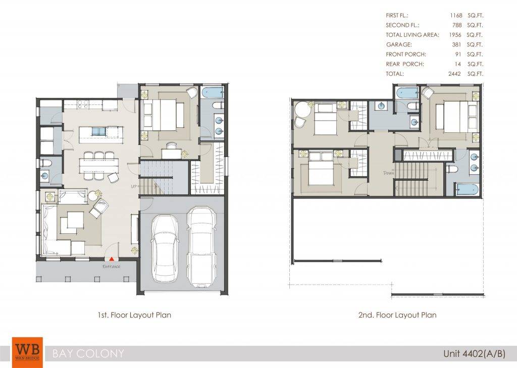 4402AB bay colony pointe west floor plan 2442 sq ft