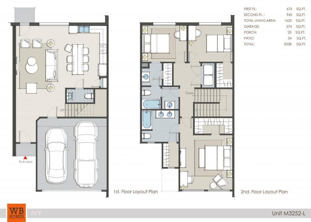 ID M3252-L ivy district rental floor layout plan