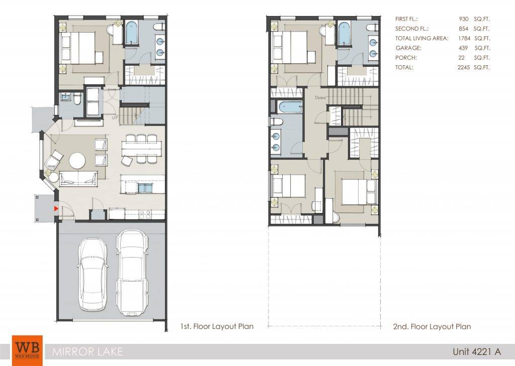ML 4221A-mirror lake townhome rental floor plan 2245 sq ft