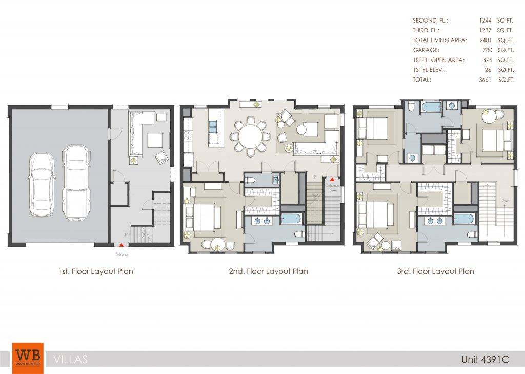 V 4391C villas at kings harbor rental home floor plan