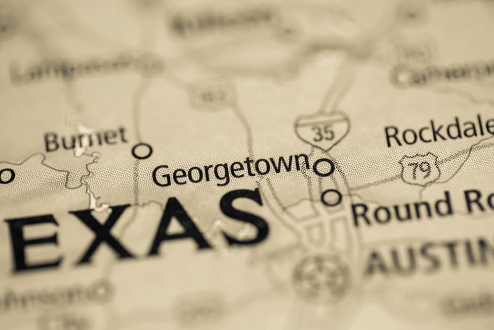 Image of a map of georgetown texas